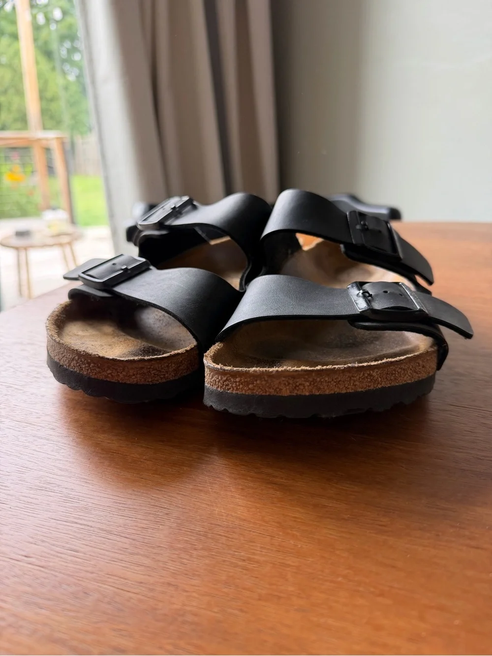 Birkenstock Men's Black Two-Strap Arizona Sandals